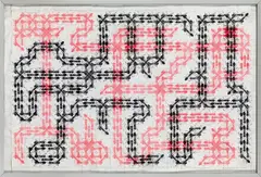 Peter Kogler, Untitled, 1992, print, collage on paper; framed