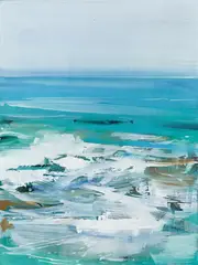 Sea by Peter Marquant, 1986, oil on canvas; framed, sold Dec 2020