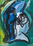 Hubert Schmalix, Untitled, mixed media on paper; framed
