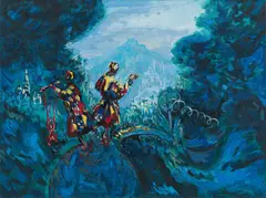 Roman Scheidl, The view, 1986, oil on canvas; framed