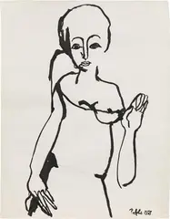 Lotte Profohs, Untitled, 1958, India ink on paper; unframed