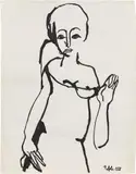 Lotte Profohs, Untitled, 1958, India ink on paper; unframed
