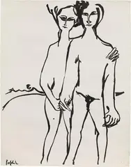 Lotte Profohs, Untitled, India ink on paper; unframed