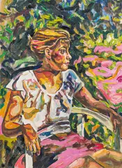 Helga Druml, Self-portrait, 2001, oil on canvas; unframed