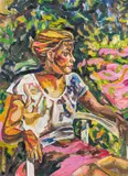 Helga Druml, Self-portrait, 2001, oil on canvas; unframed