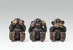 Gottfried Kumpf, Three monkeys »Speak no evil, see no evil, hear no evil«, 2014, bronze