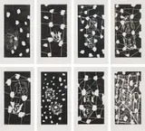 Georg Baselitz, 45 April - 45 November, 1989/90, 8 wood cuts; framed