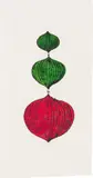 Andy Warhol, Christmas ornament, c. 1957, ink drawing and Dr. Martin's aniline colour on paper; framed
