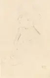 Woman in profile facing left by Gustav Klimt, c. 1904/05, pencil and red crayon on paper, sold Jun 2020