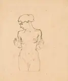 Koloman Moser, Study for the painting "Weiblicher Halbakt