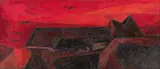 Maximilian Florian, Landscape - Bird flight, 1964, oil on cardboard