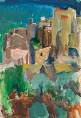 Eduard Bäumer, Orvieto, c. 1926, gouache on paper