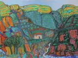 Eduard Bäumer, House in the fields, Tropea landscape, c. 1960, oil on canvas