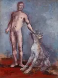 Joseph Floch, Man with dog II, 1928, oil on canvas