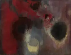 Greta Freist, Nuages noir et gris, 1961, oil on canvas