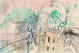 Kurt Moldovan, Salzburg, Mozartsteg, 1974, watercolour on paper, unframed