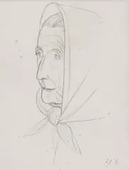 Werner Berg, Ogris' mother, c. 1963, pencil on sturdy paper