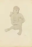 Hans Bohler, Red head, 1910, pencil, coloured pencil, watercolour on paper