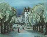 Hans Fronius, Parisian city view, 1955, oil on canvas