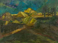 Landscape by Viktor Lederer, 1963, oil on canvas, offered Jun 2020