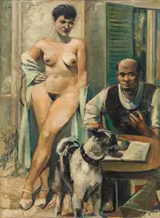Paul Meissner, Writer and muse, oil on canvas; unframed