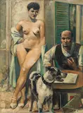 Paul Meissner, Writer and muse, oil on canvas; unframed