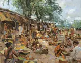 Carl Fahringer, Market in Tabanan on Bali