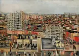 Edith Kramer, Above the rooftops of New York, 1950, oil on canvas