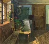 Josef Stoitzner, Sun shining into the farmhouse, 1912, oil on canvas
