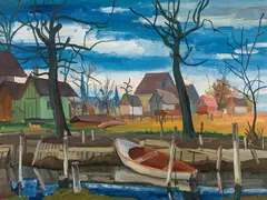 Rudolf Wacker, Föhn, 1927, oil on cardboard