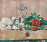 Felix Esterl, Small still life with crabs, 1929, oil on canvas