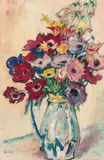 Leo Putz, Anemones, 1927, oil on canvas