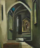 Franz Lerch, Church interior, 1944, oil on canvas