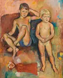 Herbert Pass, Portrait of two children, 1958, oil on canvas