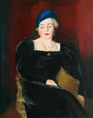 Sergius Pauser, Lady in a velvet dress, 1939, oil on canvas