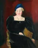 Sergius Pauser, Lady in a velvet dress, 1939, oil on canvas