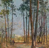 Hans Wulz, View from the Maurer hill towards the Wotruba church, oil on canvas