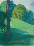 Karl Schmoll von Eisenwerth, Glade, 1915, oil on canvas on cardboard