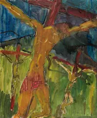Siegfried Charoux, Good Friday, 1960, mixed media on cardboard
