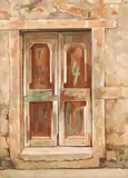 Leopold Hauer, Yugoslavian door, 1972, oil on hardboard