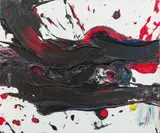 Otto Muehl, Untitled ("Rutschbild mit Fetzen"), 1988, acrylic on canvas; unframed