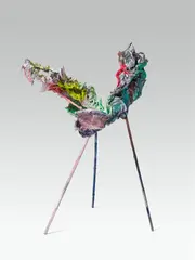 Karl Karner, O & blow plane, 2018, aluminium, silicone, coloured