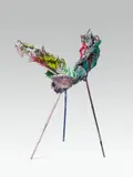 Karl Karner, O & blow plane, 2018, aluminium, silicone, coloured