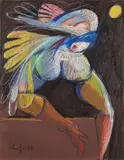 Alfred Kornberger, Untitled, 1987, mixed media on paper; framed