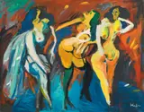 Alfred Kornberger, The three graces, 1995, oil on canvas; framed