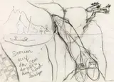 Herbert Brandl, Droum auf da Alm do gibt's koa Sünd..., 1994, charcoal on paper; framed