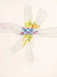 Oswald Oberhuber, Crossing, 1986, coloured pencil and pencil on paper, framed