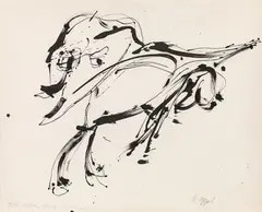 Karel Appel, Petit cadeau pour petit Jean, India ink on paper; framed