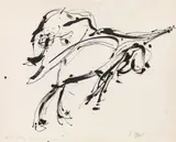Karel Appel, Petit cadeau pour petit Jean, India ink on paper; framed