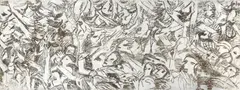 Martin Walde, Untitled (press conference), 1983, wax, acrylic and charcoal on paper; framed